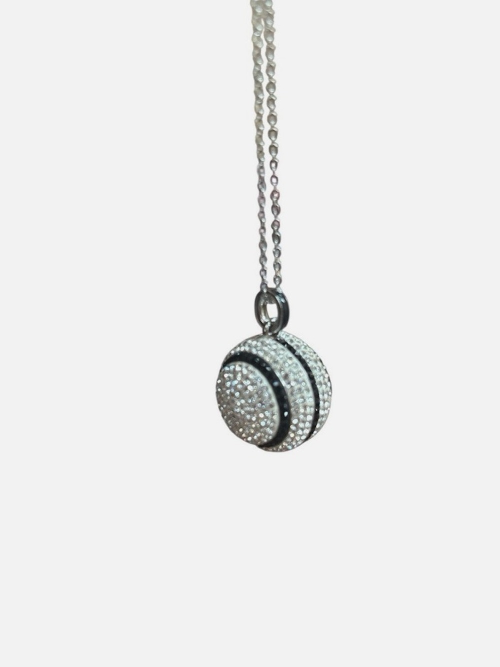 Swarovski Pendant Discoball Necklace Black And White